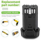 2Pack 2000Mah 8V Max Replacement Battery For Dewalt Dcb080 Dcb095 Dcf682 Dw4390 Dcf680N1 Dcf680N2 Dcf680G2 Li-Ion Battery