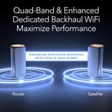 Orbi 970 Series Quad-Band Wifi 7 Mesh Network System (Rbe973S), Router + 2 Satellite Extenders, Security Features, Up To 27Gbps, Covers Up To 10,000 Sq. Ft., 200 Devices, 10 Gig Internet Port
