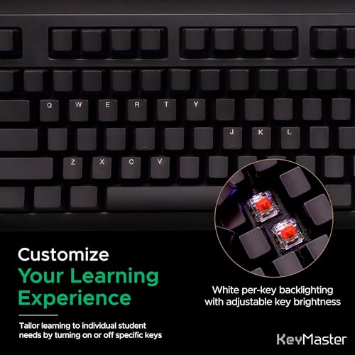 Keymaster Learn To Type Keyboard; Typing Practice With Show Or Hide Keys; Blank Key Caps; Teach Students To Touch Type; Keymaster Mechanical Training Tool; Better Than Keyboard Cover Or Skin