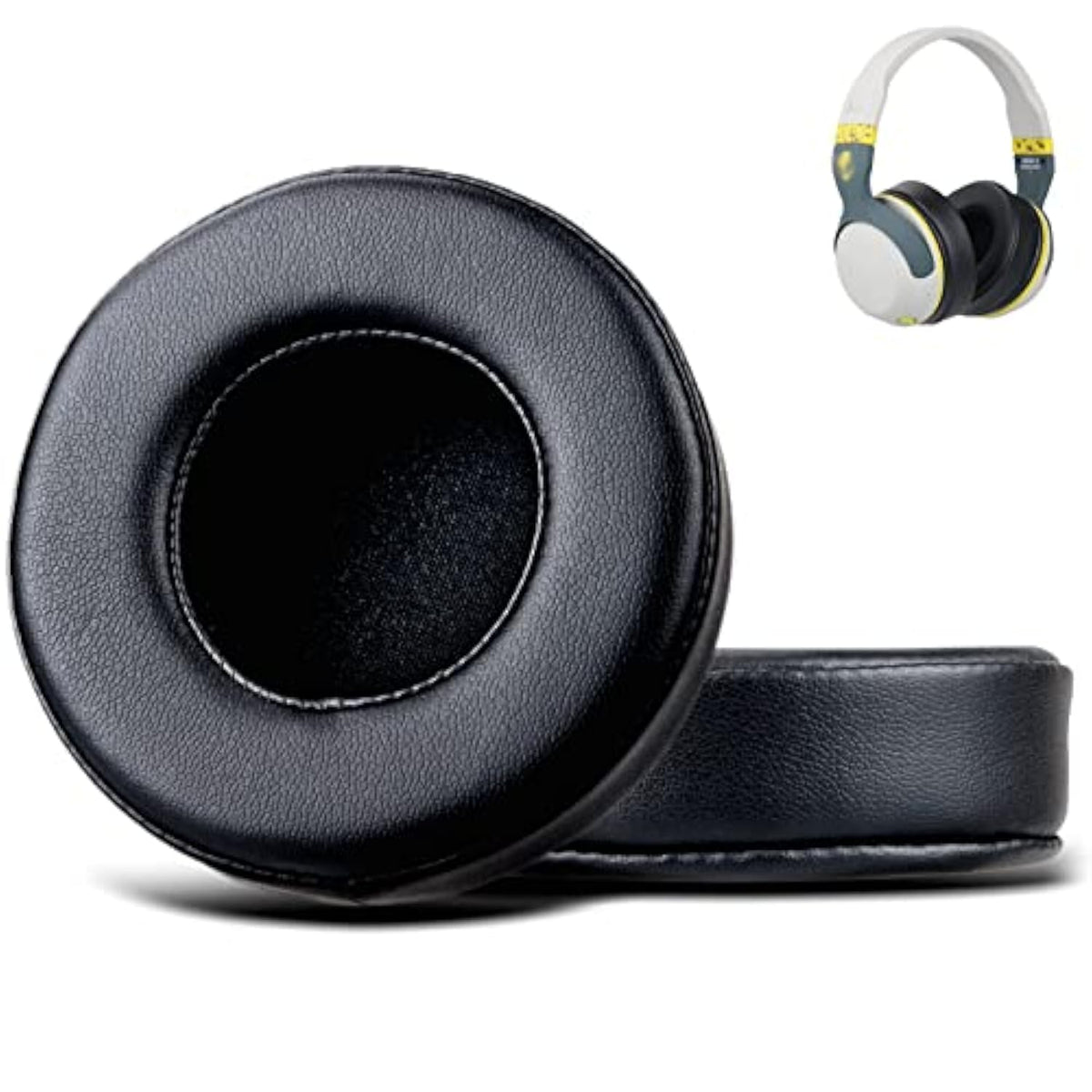 Hesh2 Wireless Earpads,Replacement Ear Pads Cushion For Skullcandy Hesh& Hesh2 Wireless Over-Ear, Softer Durable Leather And Comfortable Sponge,Hesh 2 Pads-(Black)