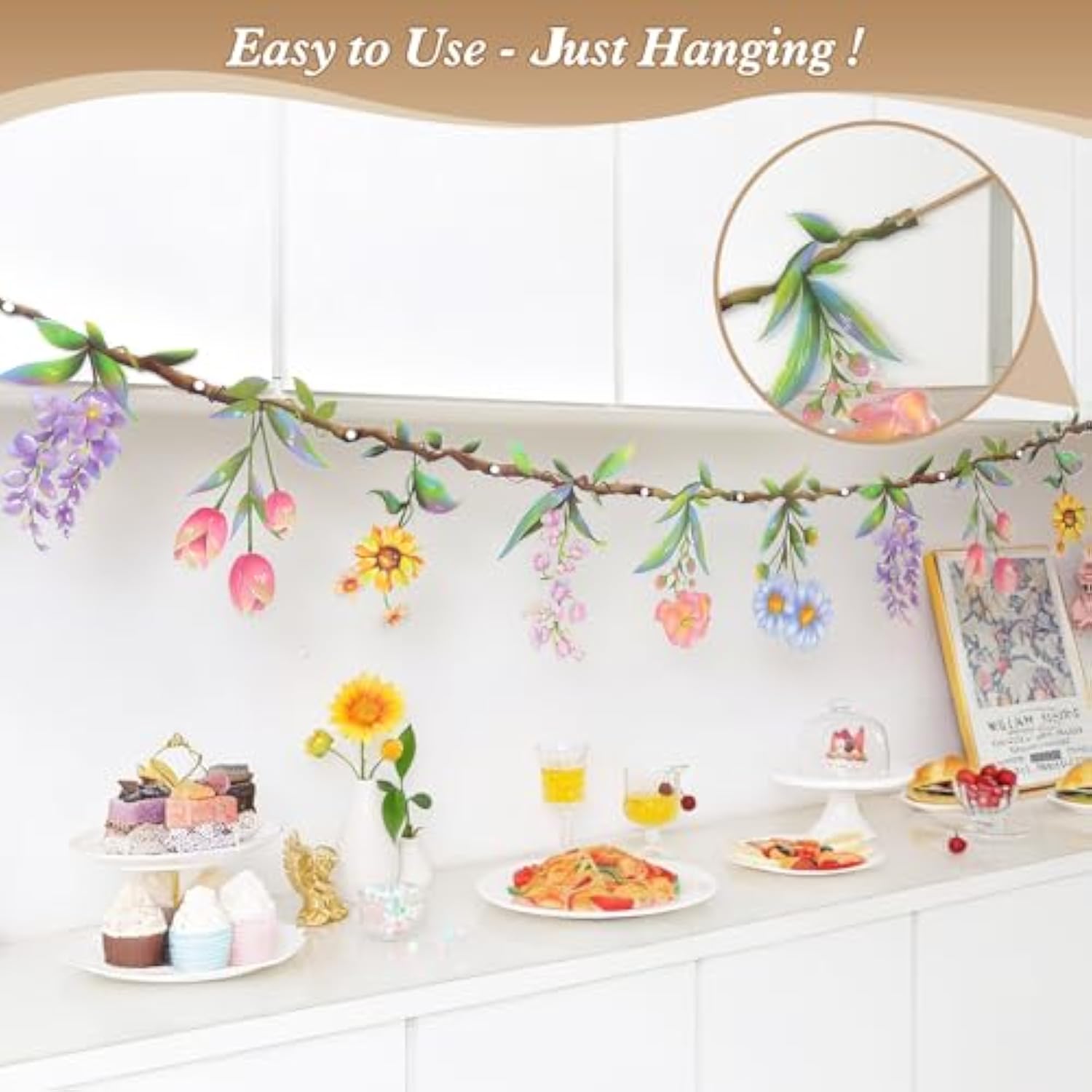 Flower Banner For Birthday Baby Shower Fairy Tale Market And Spring Party Decorations Bloom Flower Banner Party Supplies