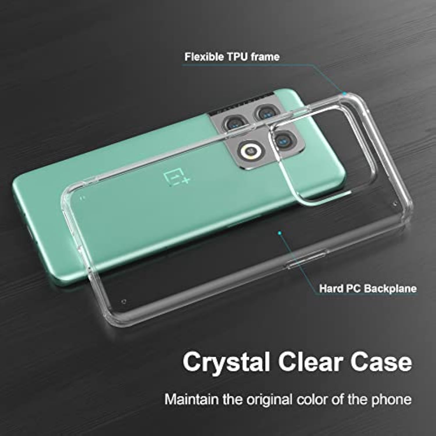 Clear Case For Oneplus 10 Pro Case Shockproof [Hard Pc Back+Soft Tpu Bumper] [Reinforced Corner] [Anti-Yellowing] Support Wireless Charging Protective Phone Case Cover For Oneplus 10 Pro, 2022
