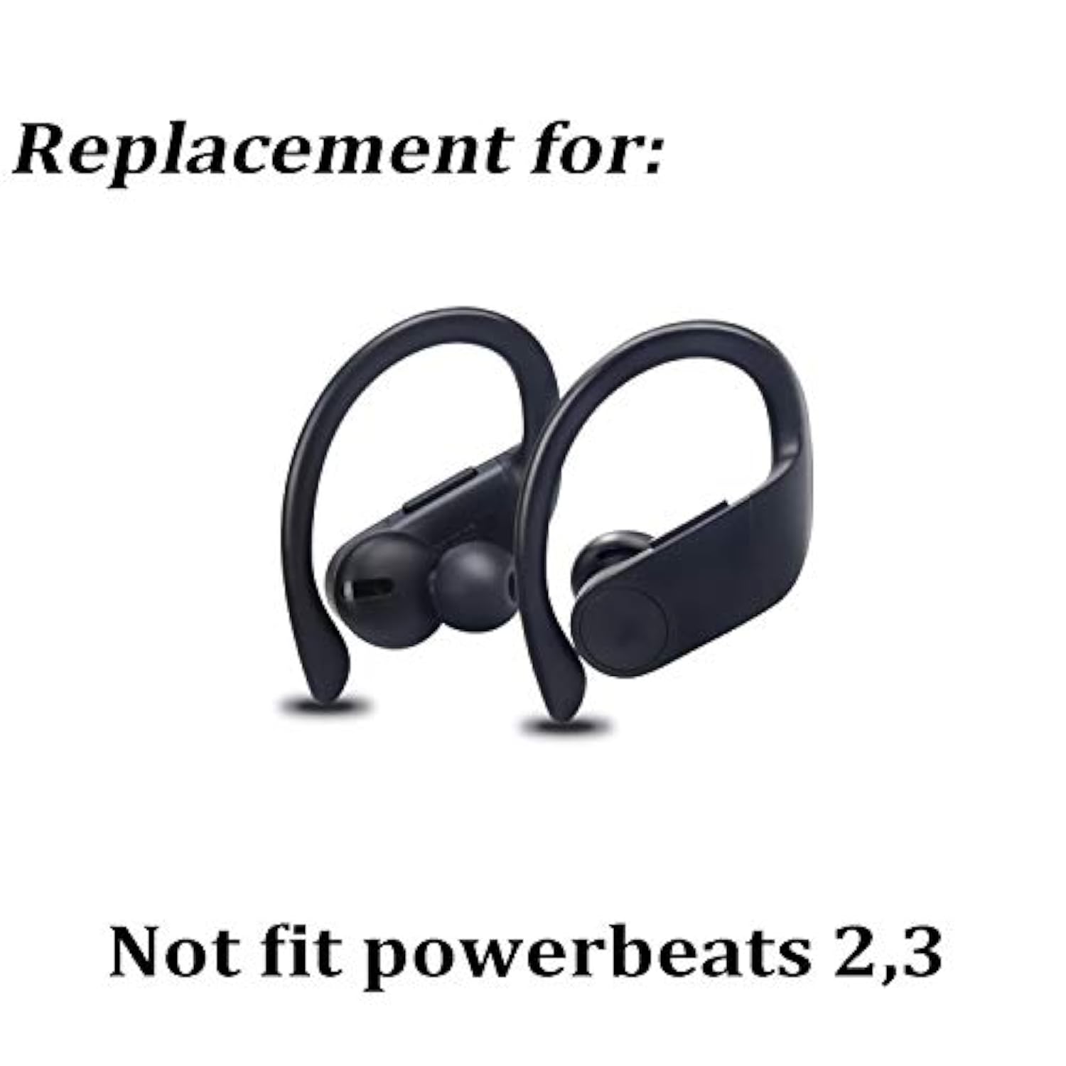 4-Pair Black Silicone Eartips Replacement for Powerbeats Pro Wireless Earbuds