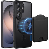 for  Galaxy S26 Ultra Case with Magnetic Wallet, Phone Case with Detachable Magnetic Card Holder Fit 4 Cards, Translucent Matte Shockproof