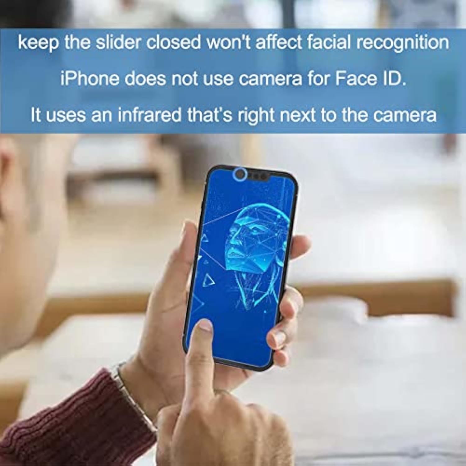 2-Pack Privacy Covers for iPhone 14/Plus, Protects Camera & Face ID