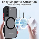 Galaxy A54 5G Case Magnetic [Support Magsafe Charger] Wireless Anti-Scratch Shockproof Matte Clear Full Camera Protection Slim Thin Phone Cover Case For Samsung Galaxy A54 5G 6.4"-Black
