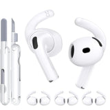 For Airpods 4 Ear Tips 4 Paris Anti-Slip Sport Ear Hooks Soft Silicone Ear Grips Compatible With Apple Airpods 4 For Men Women With Cleaning Pen Kit And Carabiner (White)