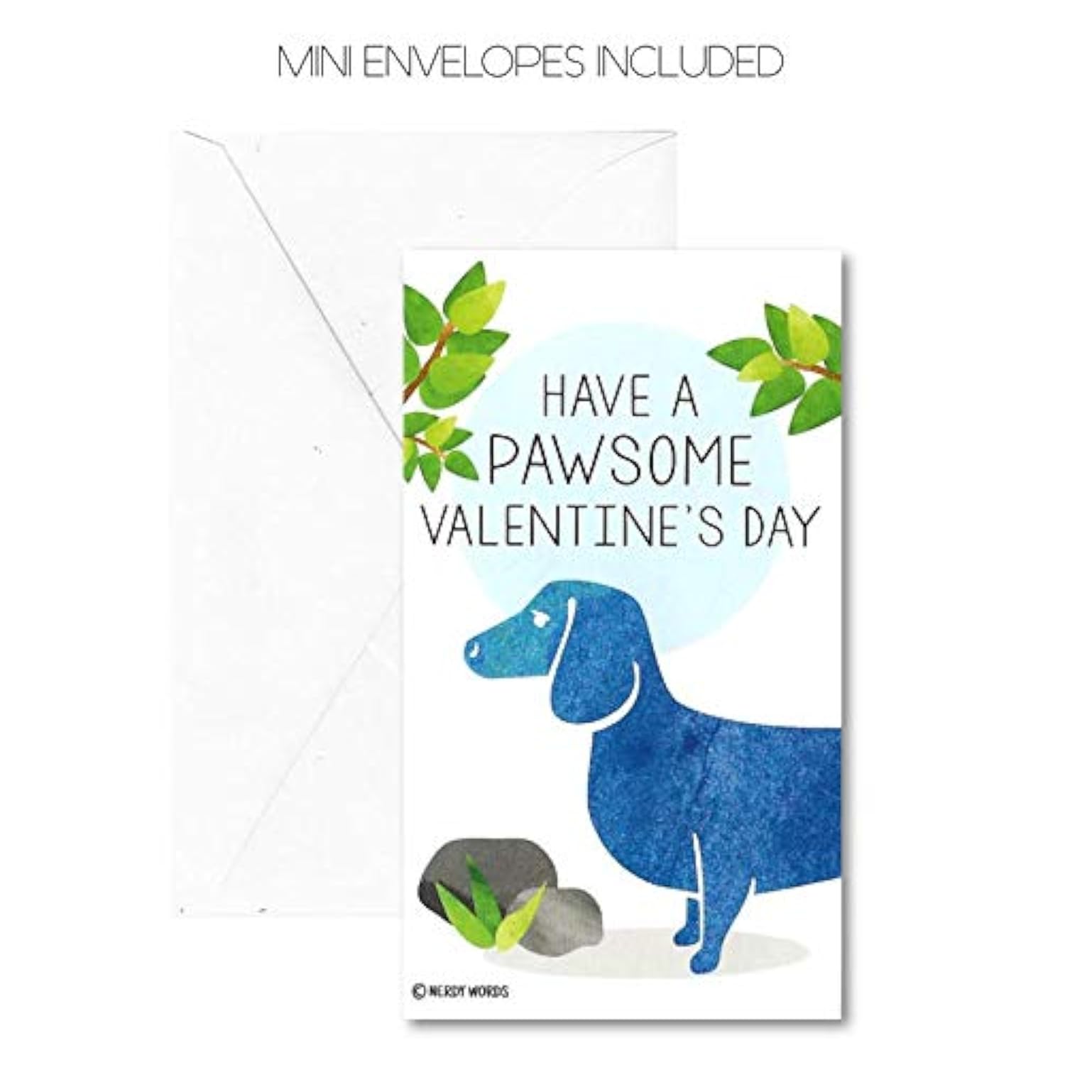 Mini Cat Dog Rabbit Fish Valentines (Wallet-Sized Cards With Tiny Envelopes) For Valentine'S Day (Set Of 24)
