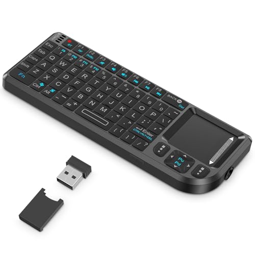 Mini Keyboard With Touchpad, Mini Bluetooth Keyboard, 2.4G Ultra-Thin Handheld Wireless Portable, Suitable For Pc/Tablet/Tv/Smartphone, Suitable For Travel, Office And Home Userechargeable