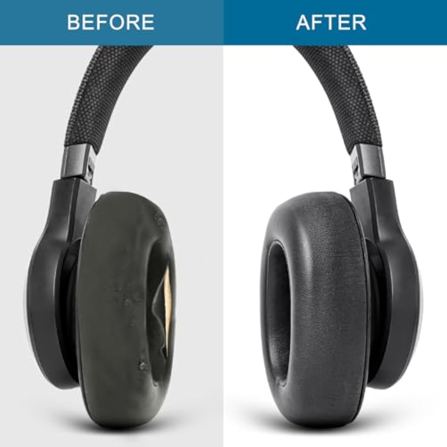 Ear Pads Replacement For Jbl E65 (E65Bt E65Btnc)/Live 650 (650Nc 650Btnc)/Duet Nc Wireless Headphones,Protein Leather Earpads Cushions With Memory Foam,Black