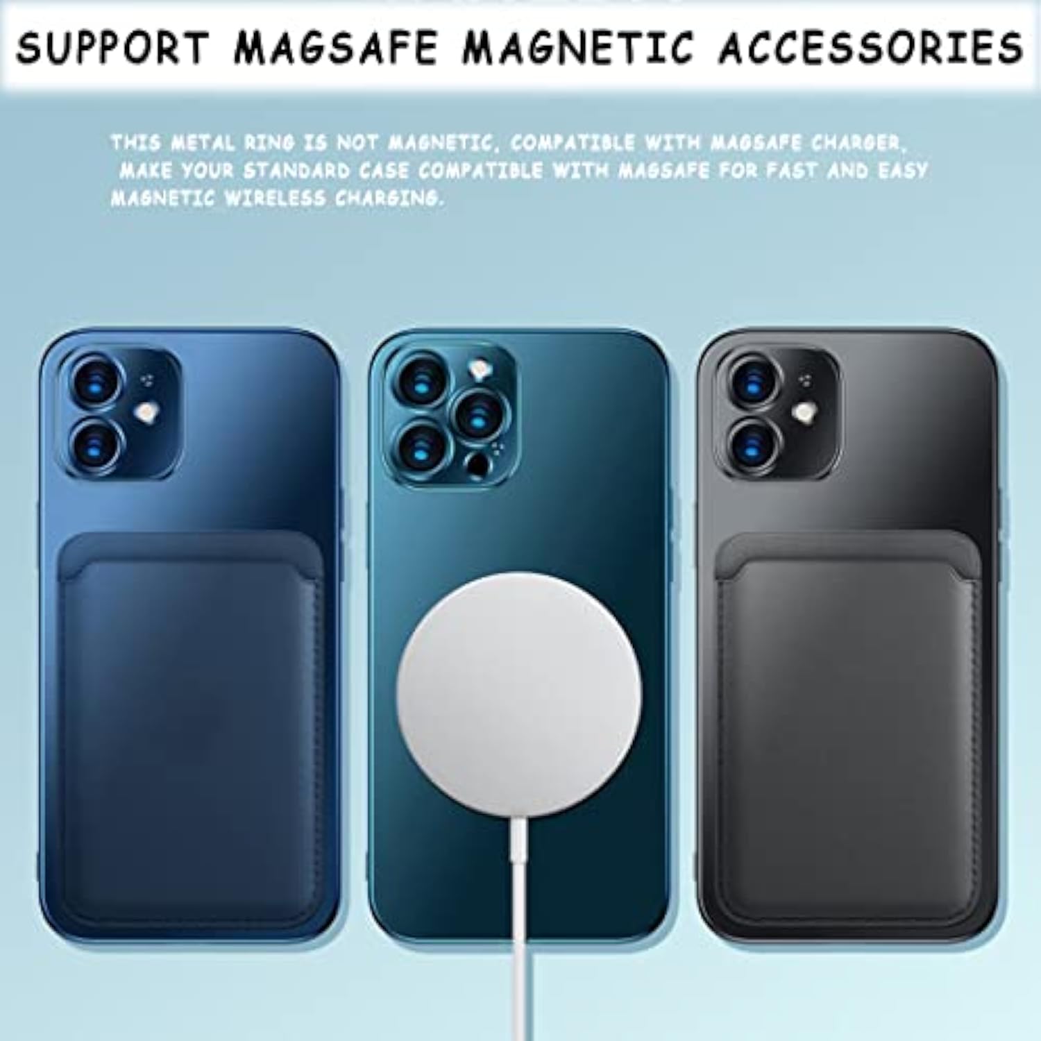 8-Pack Metal Rings for MagSafe Wireless Charger iPhone 13-16 Pro Max