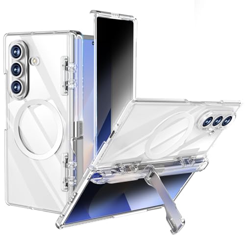 for  Galaxy Z Fold7 Case, [Compatible with Magsafe], [Invisible Kickstand & Privacy Screen Protector], Anti-Yellowing Protective Phone Case