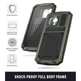 Compatible With Iphone 15 Pro Max Metal Case With Screen Protector Camera Protector Military Rugged Heavy Duty Shockproof Case With Metal Kickstand Full Body Tough Dustproof Case(Green)