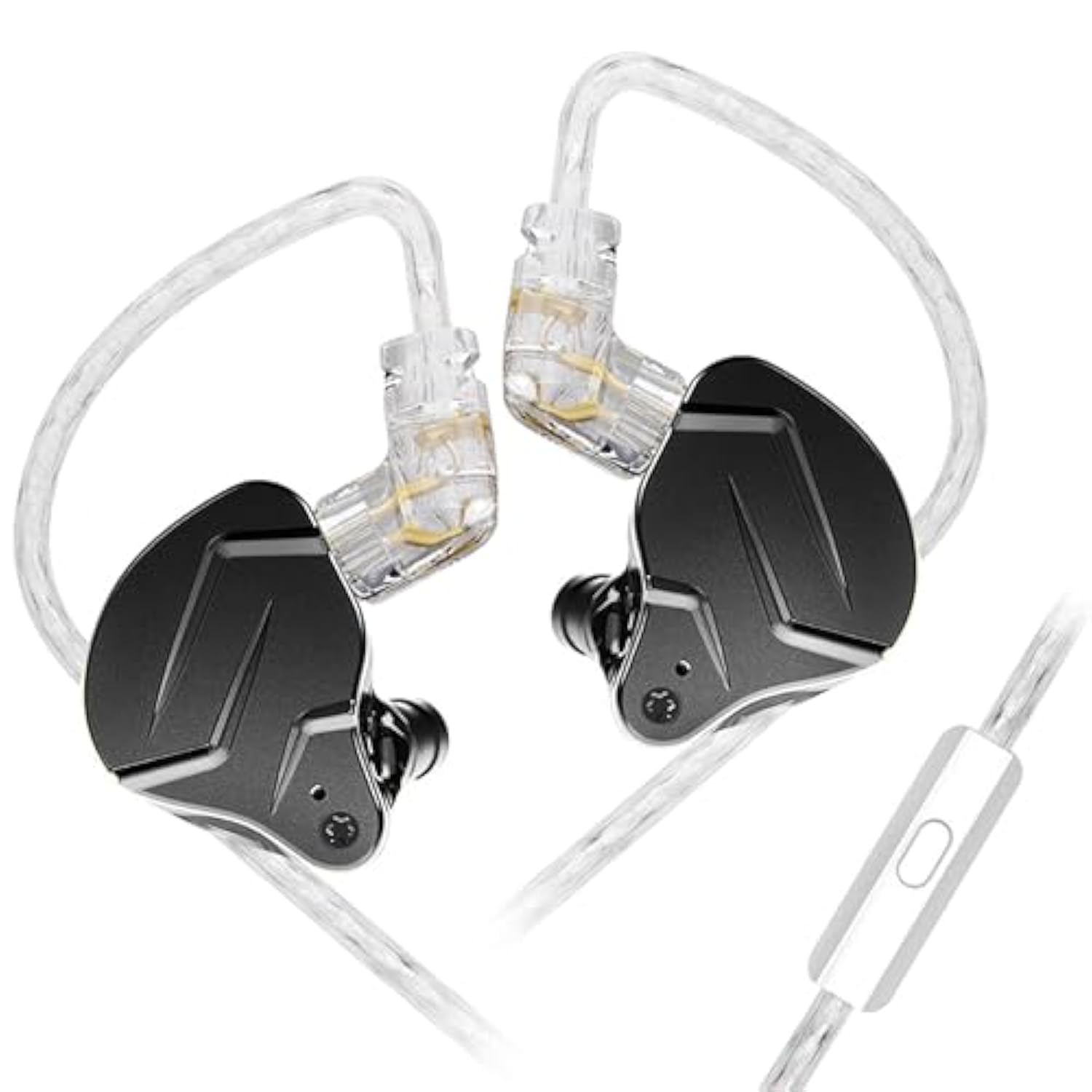 Kz Zsn Pro X Gaming Earbuds In Ear Monitor Headphones, High Fidelity Iems Earphones, Hybrid Dual Driver Wired Earbuds With 1Ba 1Dd Detachable Tangle-Free Cable For Computer Tablet (Black, With Mic)