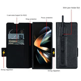 Motorola Moto Razr Fold Luxury Leather Wallet Case with Pen Holder and Card Slots, Compatible with MagSafe, Moto Pen Ultra Slot, RFID Blocking, Magnetic Slim Phone Cover
