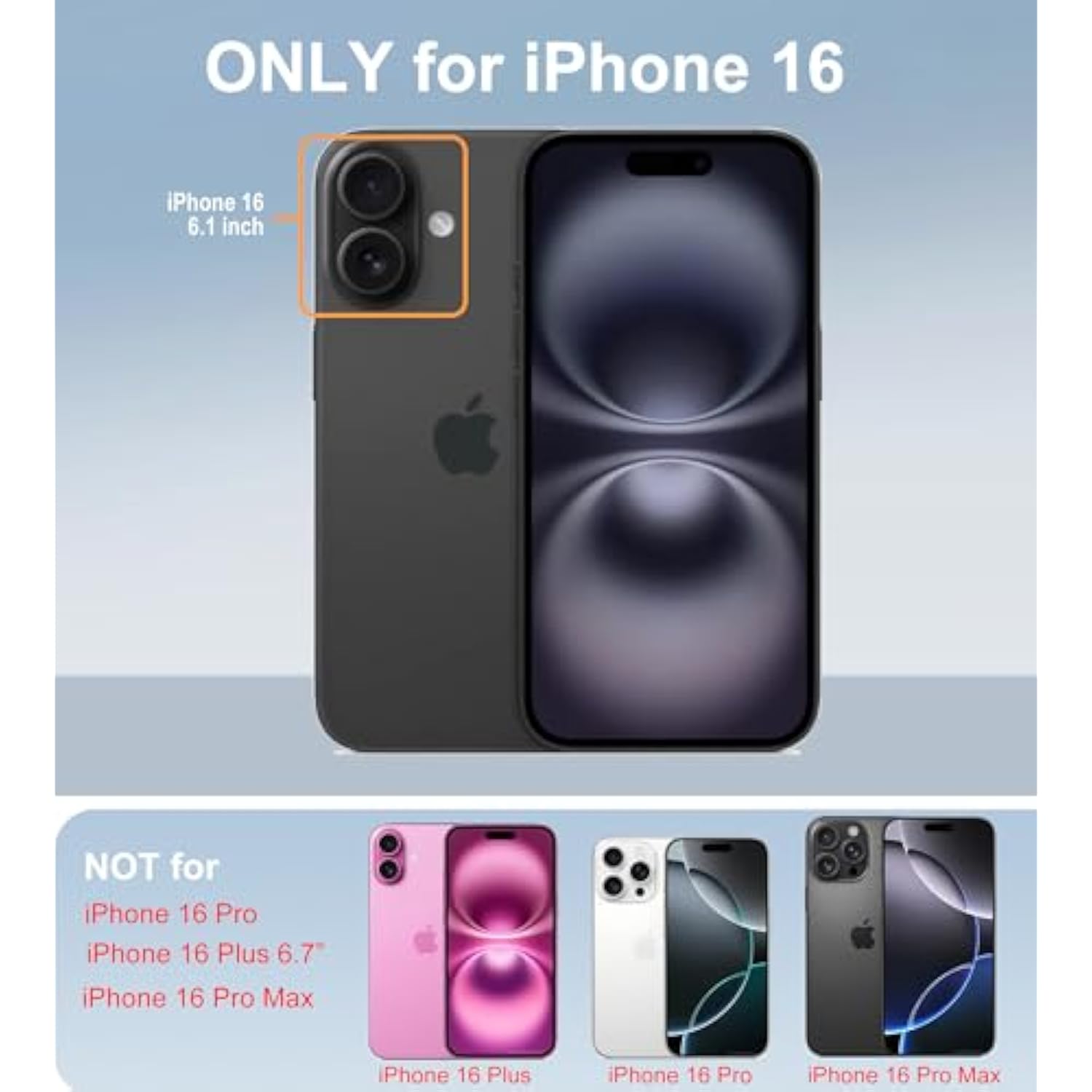 For Iphone 16 Case [Shockproof] [Dropproof] [Heavy Duty Protection] [Pocket-Friendly] Slim & Tough Non-Slip Protective Phone Cover For Iphone16 6.1Inch, Black