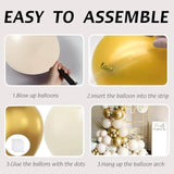 Beige White Gold Balloon Arch Kit for Boho Baby Shower, Wedding, Birthday & Party Decor