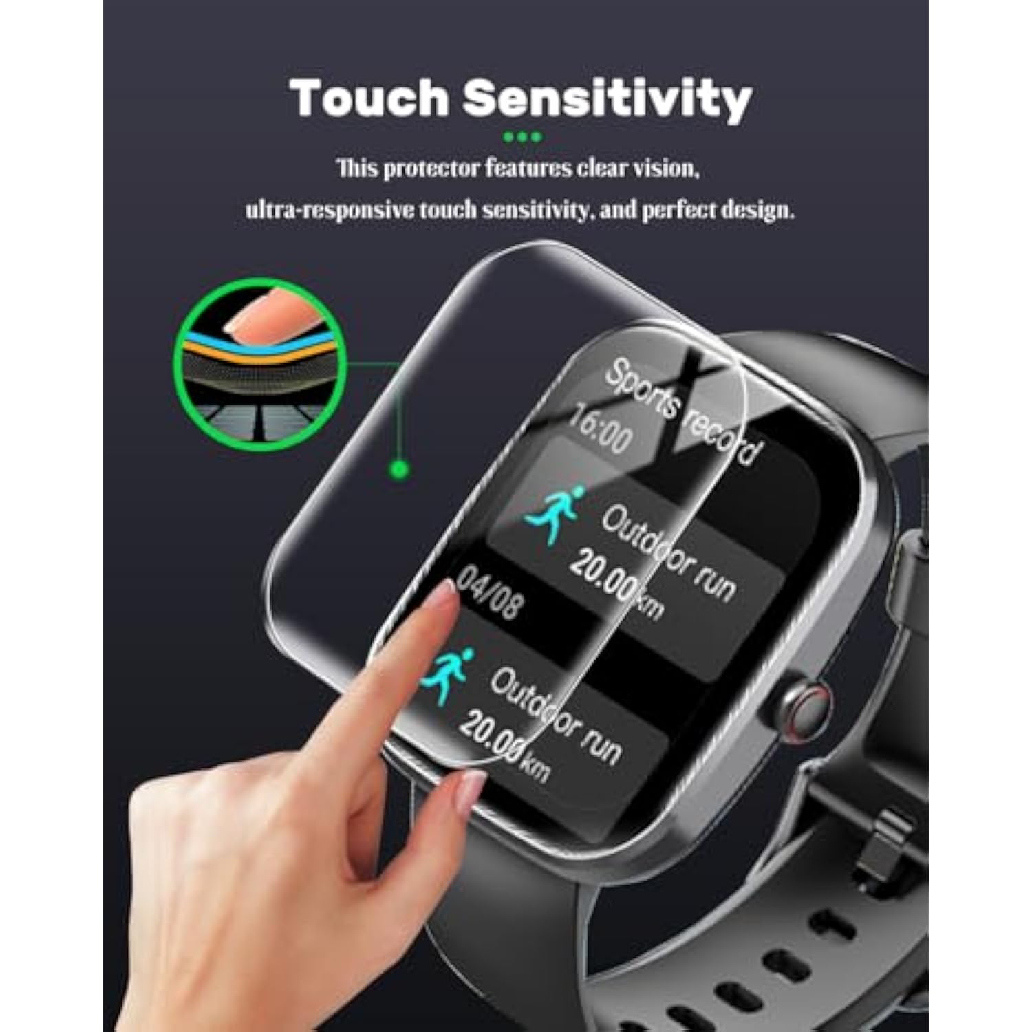 4-Pack Screen Protector For Csasan T70 1.91" Watch, Soft Hd Tpu Clear Film, Anti-Scratch Bubble-Free Smartwatch Protector Film, Replacement Hd Clear Cover Soft Film