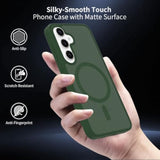 Samsung Galaxy S24 Case Magnetic with Magsafe Compatibility, 6.2 Inches Slim Fit Heavy Duty Protection Wireless Charging Lightweight Shockproof Anti-Slip Protective Phone Cover, Green