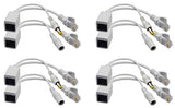 Passive Poe Injector And Poe Splitter Kit With Rj45 Ethernet And Power Via Dc 5.5X2.1 Mm F/M Adaptor Connectorwhite 4 Pairs