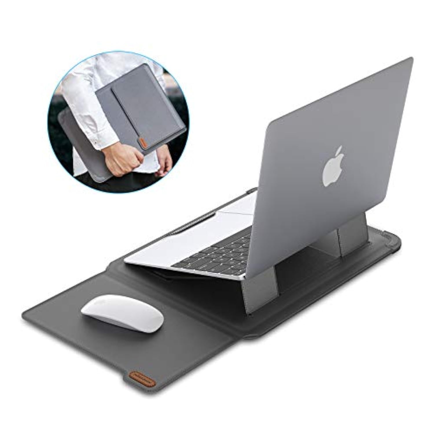 Laptop Sleeve For Macbook Air M4(2025)/Pro 13/Macbook Air 13 Inch, Macbook Air Sleeve With Laptop Stand And Mouse Pad, Case Bag For 13-14 Inch Macbook, Asus, Dell, Hp, Grey