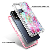 Designed For Tcl 50 Xe 5G Phone Case, 50 Xe Nxtpaper 5G Case With Screen Protector, [Raised Corners Drop Protection] Full-Body Protective Shockproof Rugged Bumper Cover (Marble Fantasy)