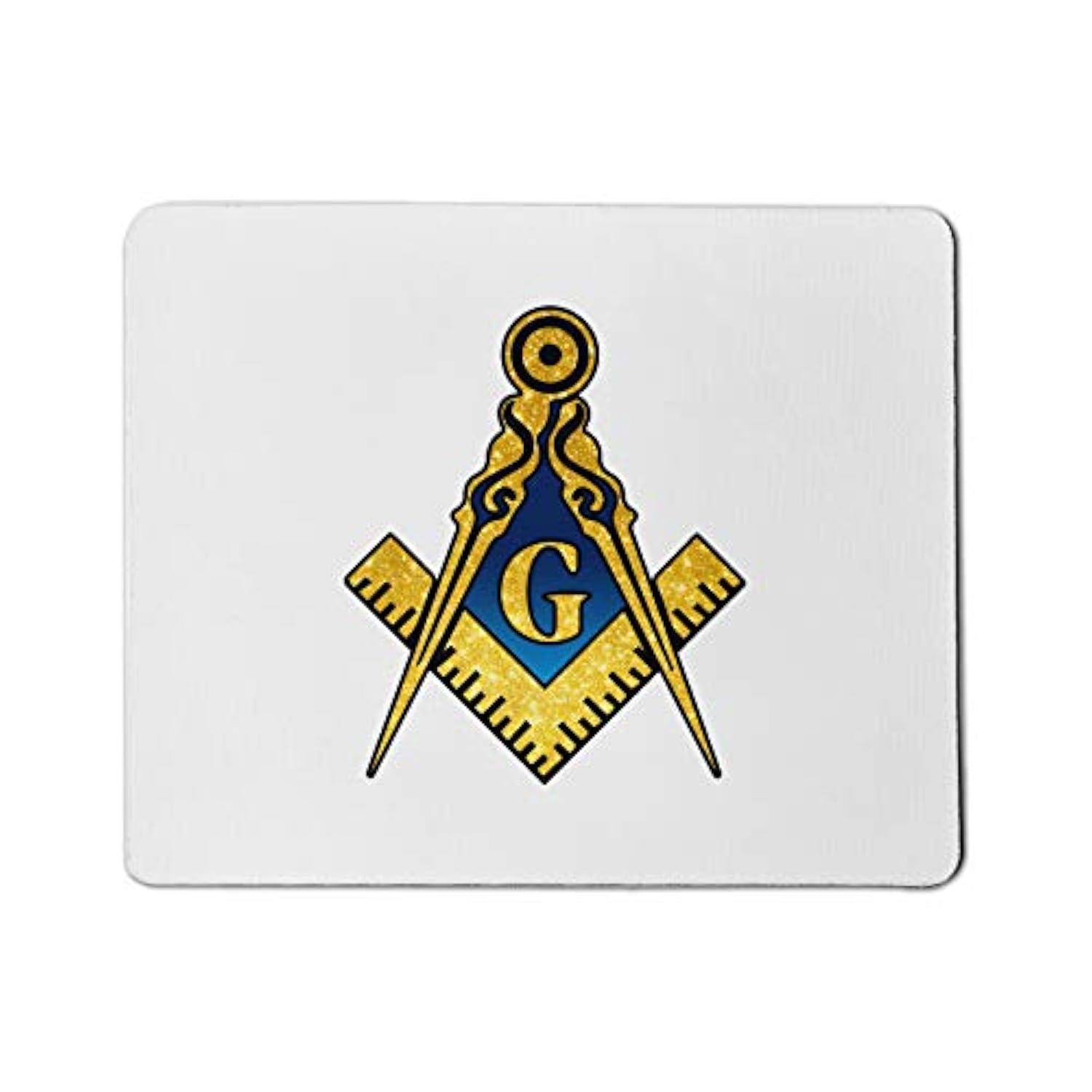 Blue & Gold Square & Compass Masonic Mouse Pad