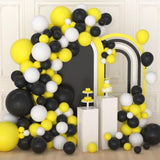 Yellow Black White Balloon Garland Arch Kit -122Pcs Spring Party Balloons Yellow And Black Balloons For Birthday Wedding Anniversary Bee Sunflower Party Decorations
