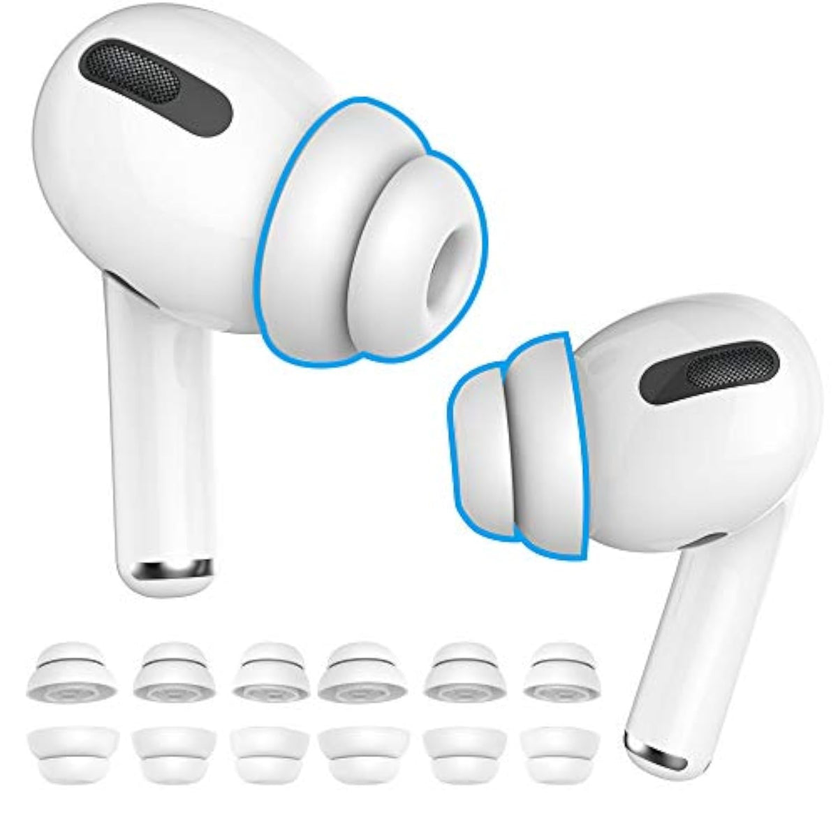 For 6 Pairs Airpods Pro 2Nd/1St Generation Replacement Ear Tips,Noise Reduction Silicone Earbuds Earplug Accessories Built-In Dust Guard Screen&Fit In The Charging Case S/M/L Size