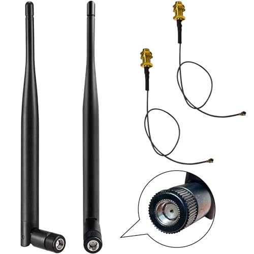 Rp-Sma Dual Band Wifi Antenna 6Dbi 2.4Ghz 5.8Ghz, 6Dbi Antenna For Wireless Ip Camera, Vehicles, Wifi Routers, Drones