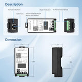 Industrial Din Rail Mount Power Auto Reboot, Metering, Automatically Restarts Router When Connection Fails. 2-Channel, 9-48V, App Controllable, For Industrial Router, Ping Monitoring.