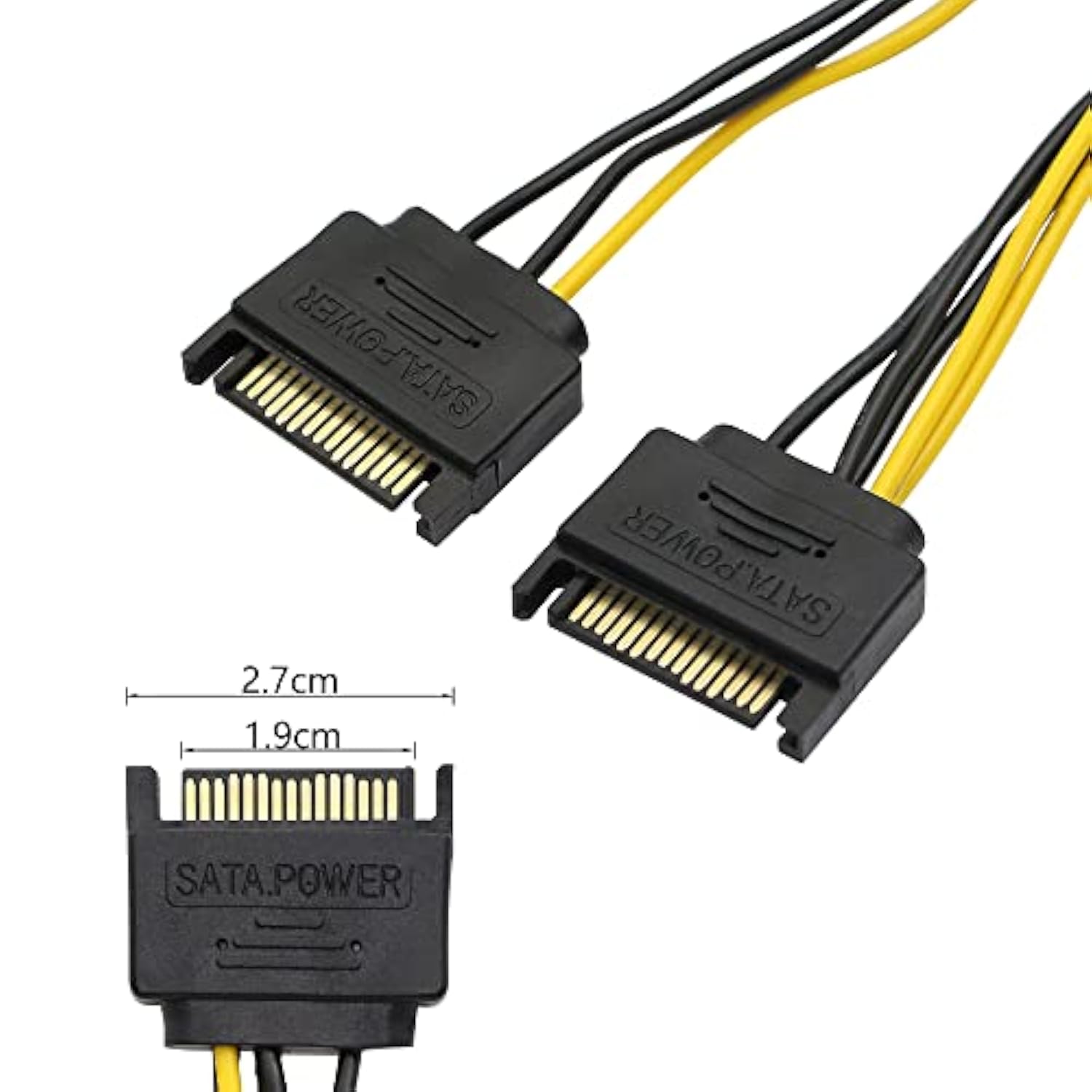 Sata Power Cable 2Pack 8 Pin To 15 Pin Sata Power Connector Supply Adapter Cab