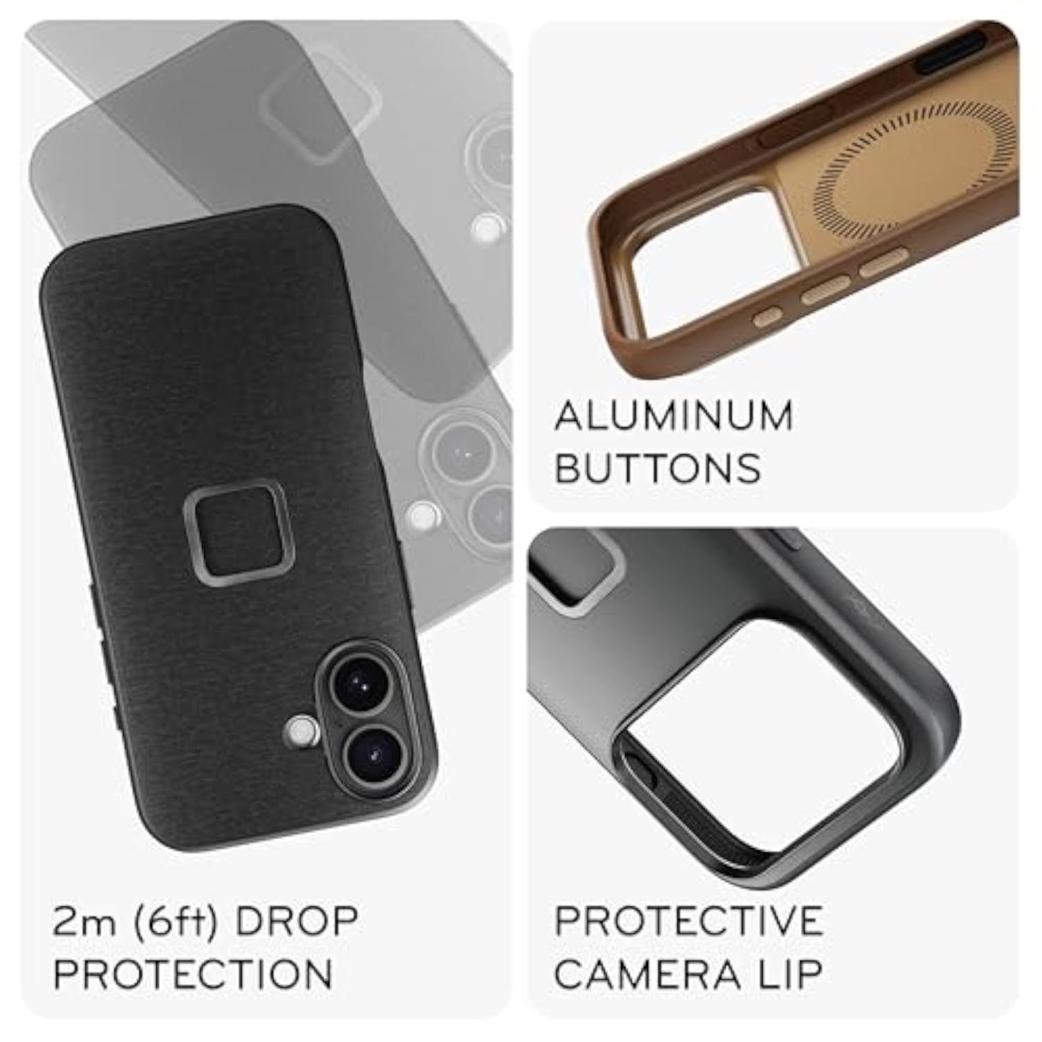 Peak Design Mobile Everyday Phone Case for iPhone 17 Pro Max, Tan, Slim Profile, Drop Protection, Weatherproof Clarino Shell, SlimLink Connects to Mobile Mounts & Gear