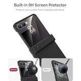Miimall Kickstand Case for Samsung Flip 7 with Hinge Protection,[Military Grade Shockproof][Screen Protector] Anti-Scratches Nonslip Grip Full Body Cover,Rugged Flip 7 Phone Case with Stand,Black