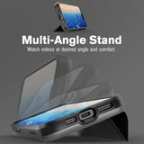 VENA vCommute for iPhone 16 Plus Wallet Case, [Military Grade Drop Protection] Flip Leather Cover Slot Card Holder with Kickstand - Black