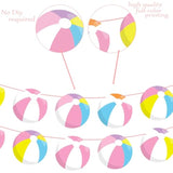 4 Pcs Pink Beach Ball Banners Summer Pool Hawaiian Party Decorations