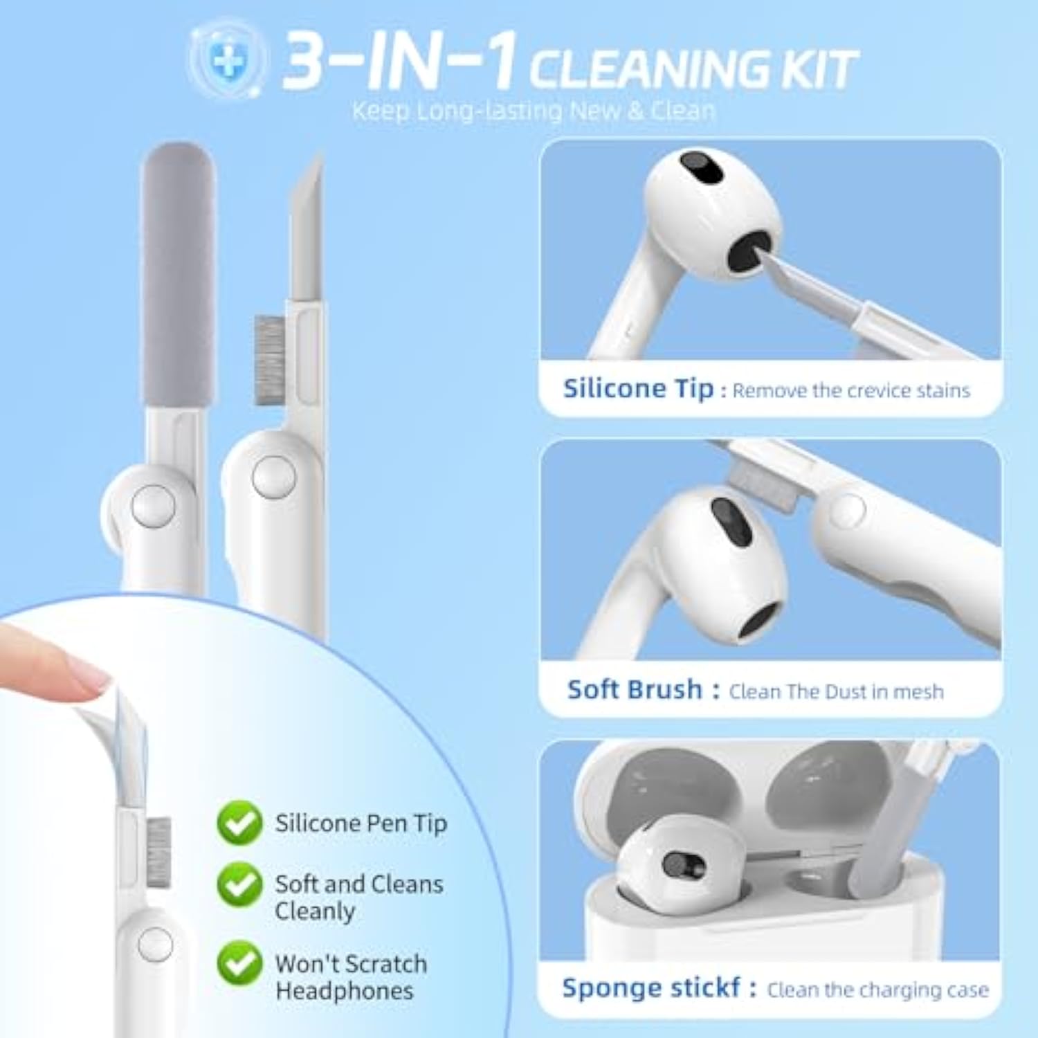 For Airpods 4 Case, Flower Engraved Cases For Apple Airpods 4Th Generation 2024, Soft Silicone Cover For Women Girly With 3-In-1 Cleaning Kit & Keychain, Anti-Scratch, Shockproof