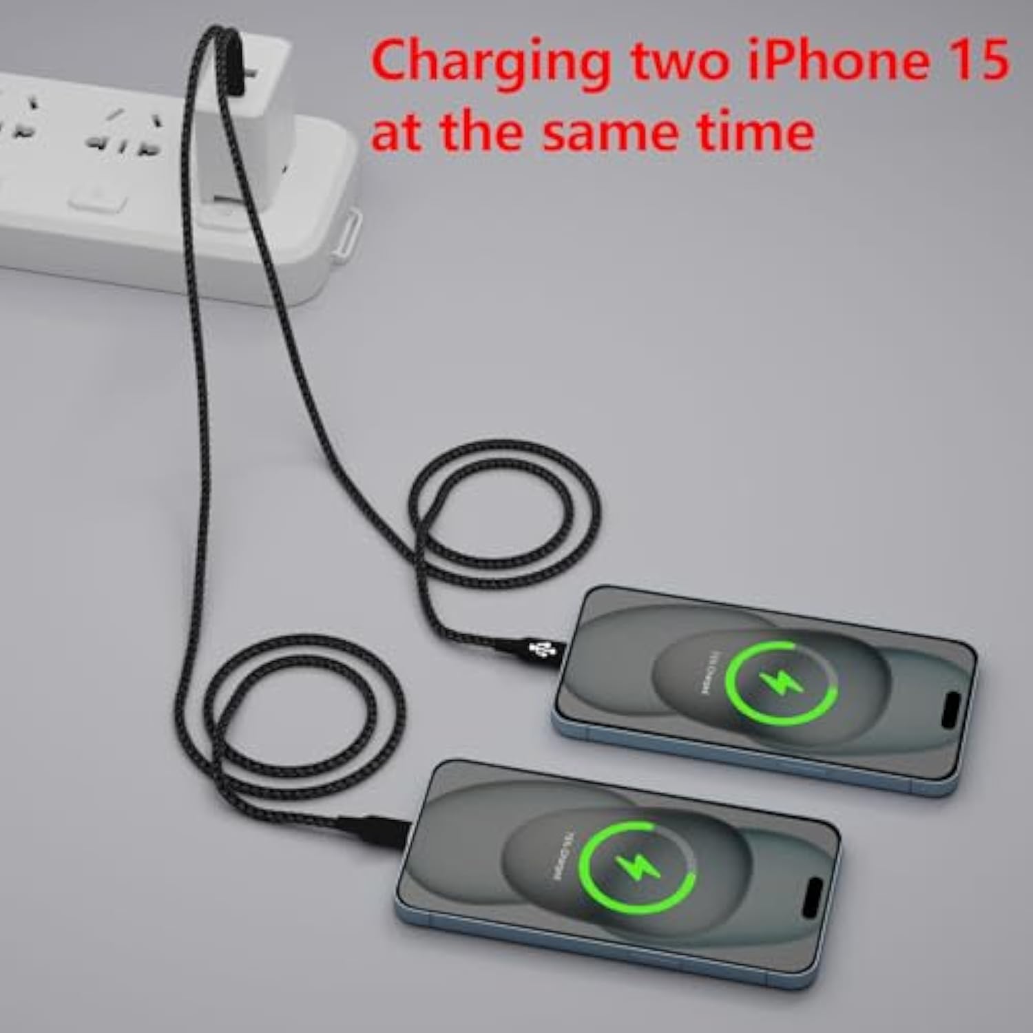 Dual Usb C Charging Cable 4Ft Black, Multi 2 In 1 Usb-C To Double Usb C Cord, Type C Splitter Cable For Iphone 15/15 Pro/15 Pro Max/15 Plus, Ipad Pro/Air, Samsung Galaxy S24, Carplay, In Car, Andriod