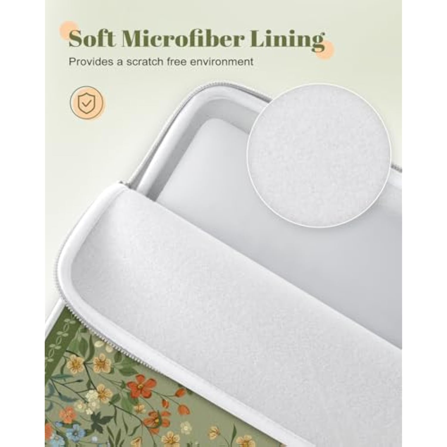 Computer Sleeve 13 Inch,Cute Girly Laptop Bag Green,13-13.6 Inch Waterproof Laptop Sleeve Compatible With Macbook Air Pro 13/14, Hp Dell Asus Lenovo Chromebook Notebook