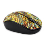 Luxury 6 Colors Bling Crystal Rhinestone 2.4G Wireless Mouse For Laptop, Notebook, Pc, Computer, Macbook Gifts For The Office (Gold Colorful)