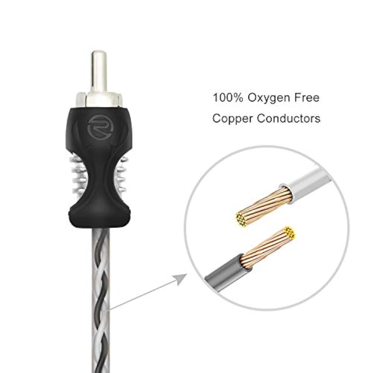 RECOIL RCI217-2 99.99% Oxygen Free Copper 17ft 2-Channel RCA Audio Cable Twisted Pair with Noise Reduction 2 Pack