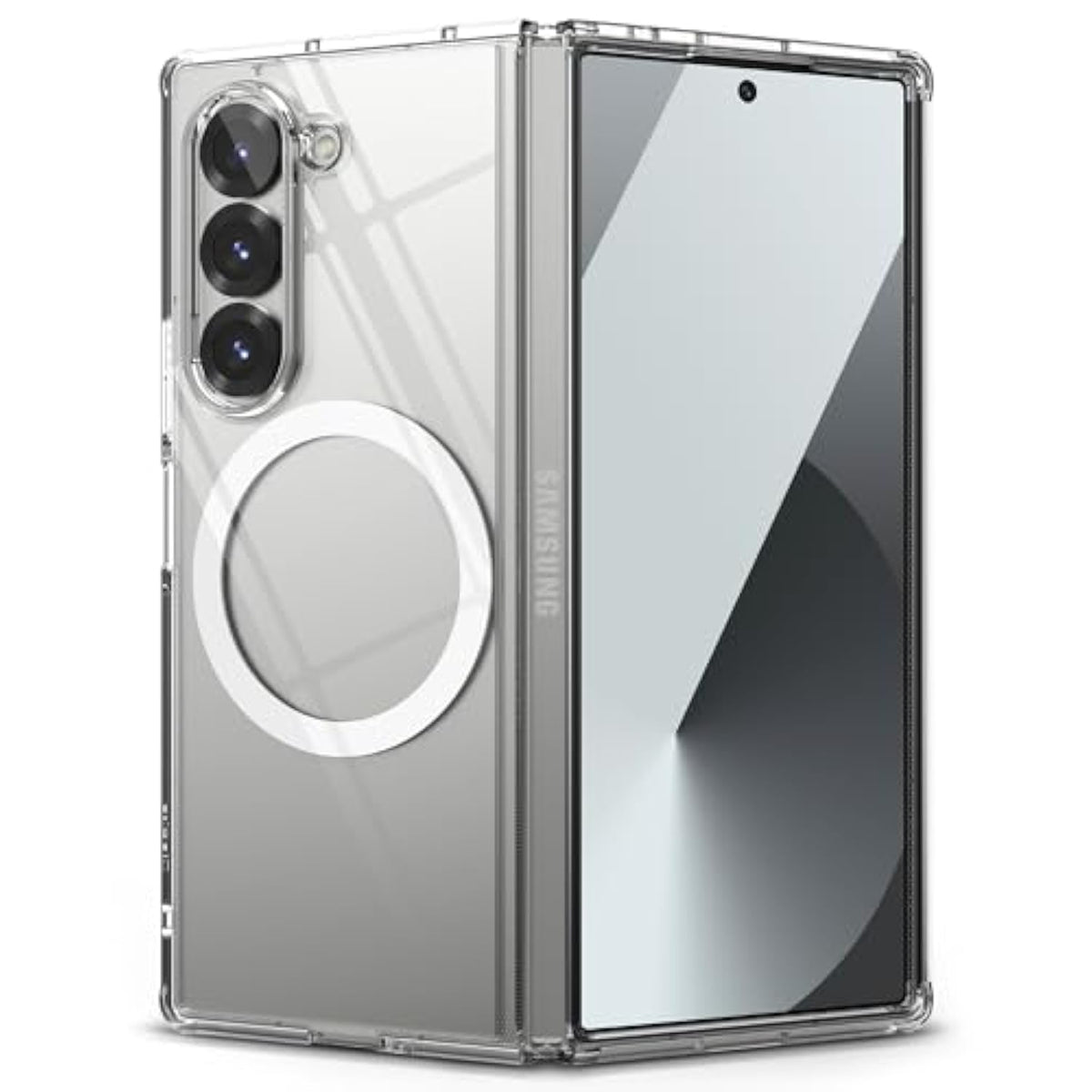 Ringke Fusion [Compatible with MagSafe] Designed for Samsung Galaxy Z Fold 6 Case, Transparent Scratch Resistant Shockproof Bumper Phone Cover - Magnetic Clear