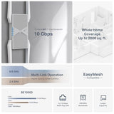 Be10000 Wi-Fi 7 Range Extender Re653Be | 10 Gbps Tri-Band Wireless Repeater | 2.5 Gbps Ethernet Port | Internet Signal Booster For Home | Up To 2800 Sq.Ft, 128 Devices | 6 Ghz, Mlo, Easymesh