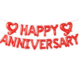 18" Red Happy Anniversary Letter Balloons with Heart Balloons for Party Decor
