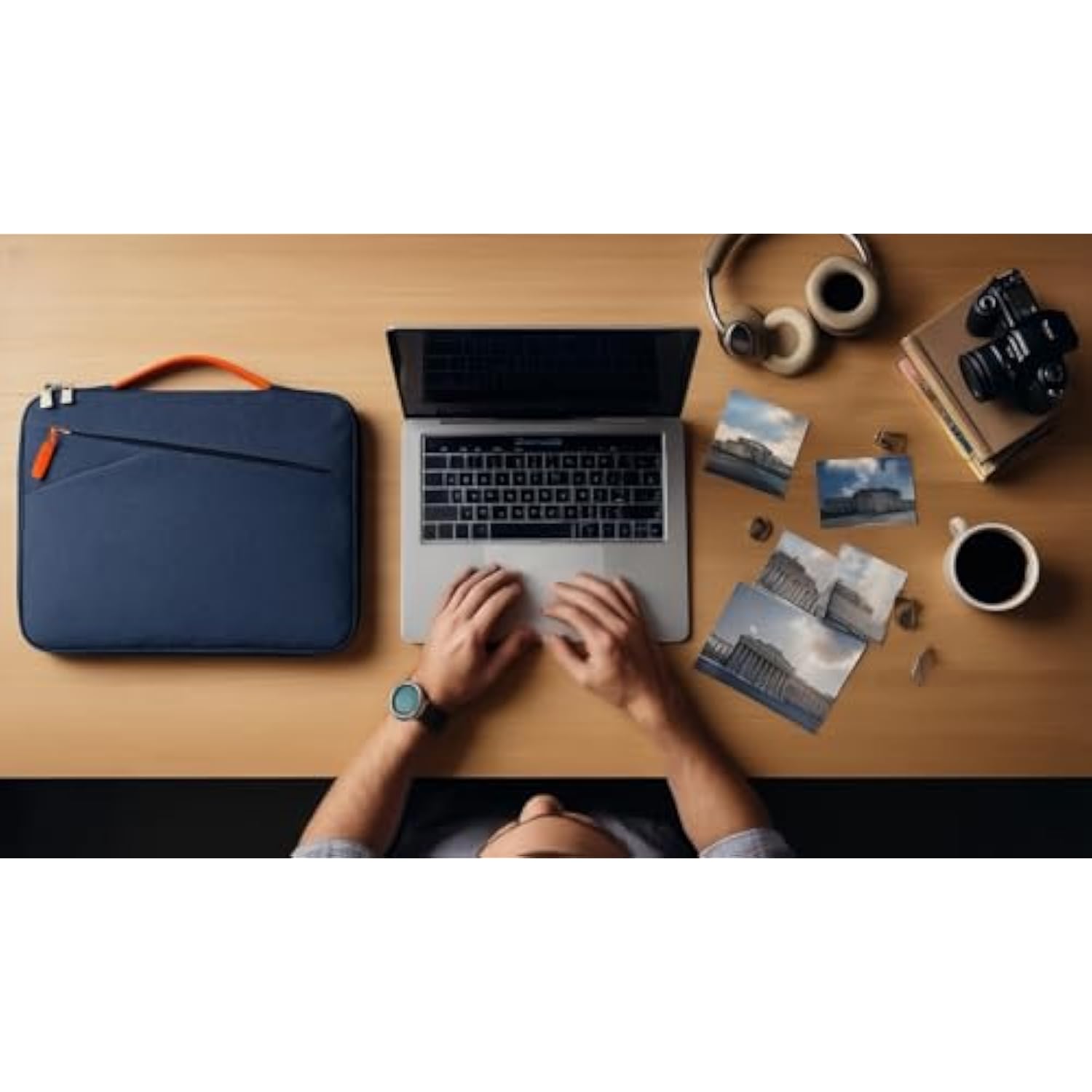 Notebook Sleeve 15-15.4 Inch Water-Resistant Laptop Bag Soft Lining Protective Laptop Bag – Portable Computer Case For School, Work, Travel – Navy Blue
