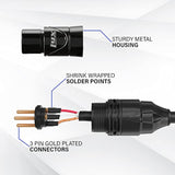 LyxPro 1.5 Feet Right Angle XLR Male to Female 3 Pin Mic Cord for Powered Speakers Audio Interface Professional Pro Audio Performance Camcorders DSLR Video Cameras and Recording Devices - Black