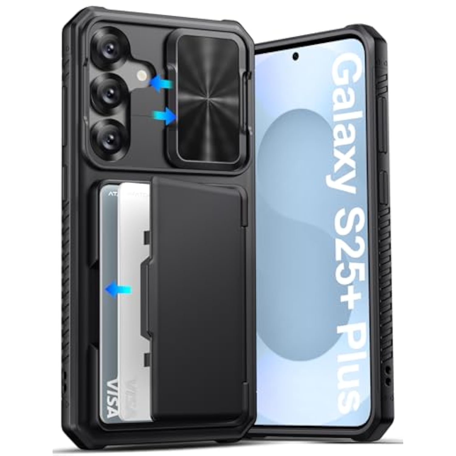 Samsung Galaxy S25+ Plus Wallet Case, RFID Blocking, Card Holder, Military Protection