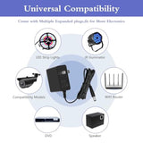 5V 1A Wall Charger Power Adapter with Plug 5.5 x 2.1mm, 5W Universal AC/DC Adapter 100-240V AC to DC 5V Power Cord Converter with 9 Interchangeable Jacks Plug (1 Pack)