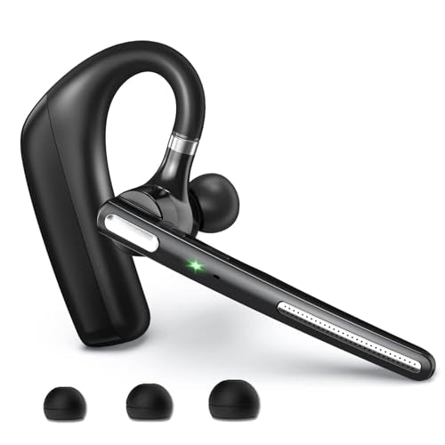 Bluetooth Headset V5.4, Wireless Bluetooth Earpiece With Cvc8.0 Dual Mic Noise Cancelling 110 Hours Talktime For Cell Phone/Iphone And Android Headphones For Trucker/Driver/Business