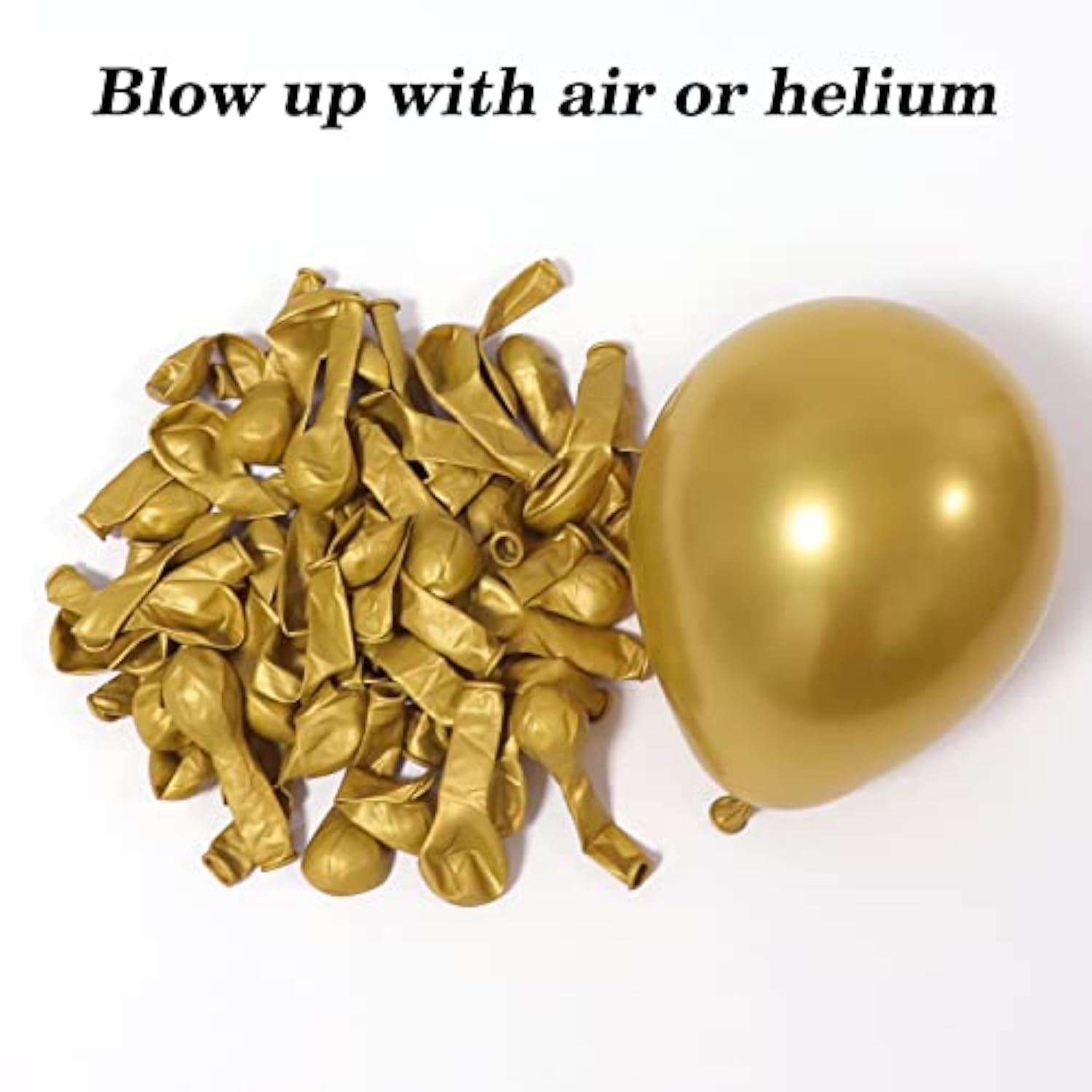 120 Gold Chrome Balloons – 5" Metallic Latex for Parties, Weddings, Showers & Events